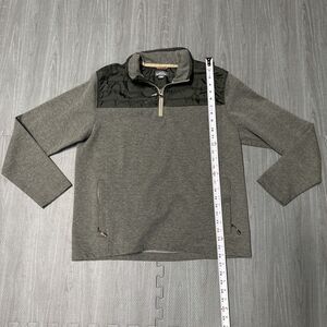 Eddie Bauer Mixed Media Jacket‎ Mens Large Grey 1/4 Zip Lightweight Pullover